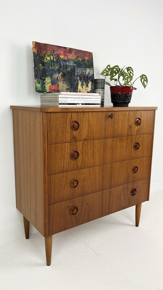 Cassettiera Svedese Vintage in Impiallacciatura di Teak – Cassettiere, Legno, Scandinavian (photo 4 of 12)