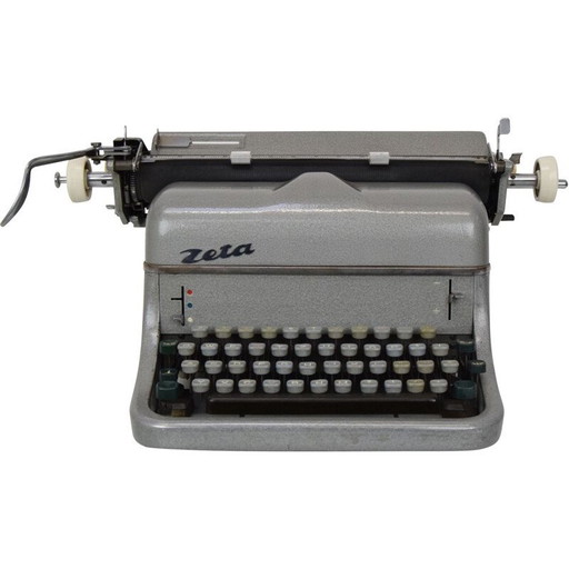 Vintage typemachine zeta in metaal, Tsjechië 1960