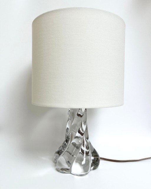 Vintage twisted glass table lamp – France, 1970s