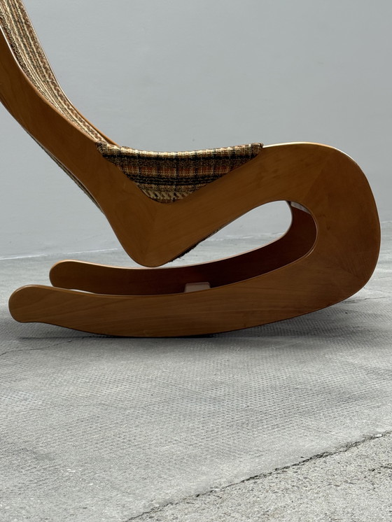 Image 1 of SEDIA A DONDOLO CASALA XL IN LANA BOUCLÉ ​​DI FAGGIO ANNI '60