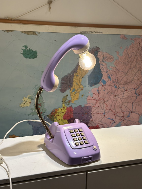 Image 1 of Vintage Telephone Lamp Lilac
