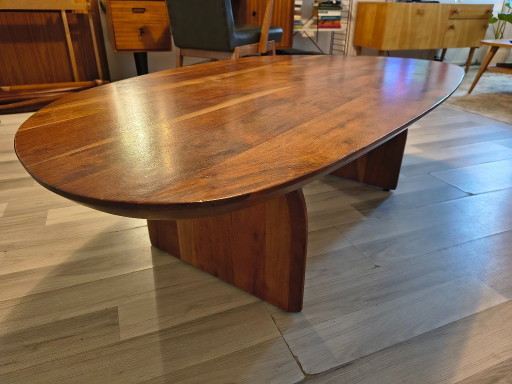 Solid Acacia Wood Coffee Table – Organic Oval