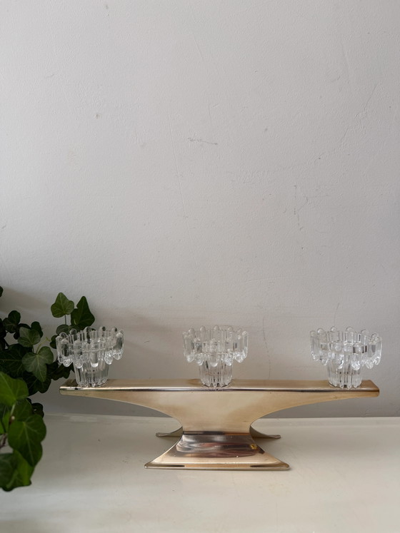 Candelabro Mid Century – Portavelas, Metal, Glass, Mid Century Modern (photo 5 of 5)