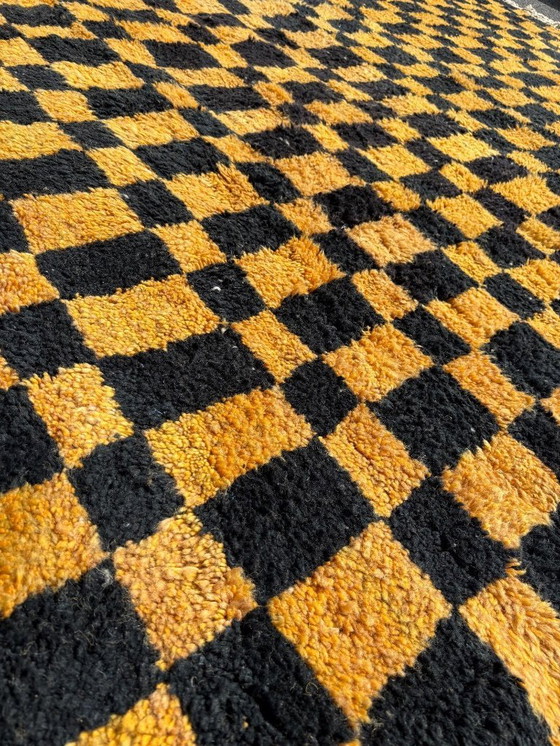 Image 1 of Moroccan Mrirt Rug 250x330 cm, Modern Orange and Black Rug, Authentic Moroccan Rug, Berber Carpet, Genuine Wool Rug, Handmade