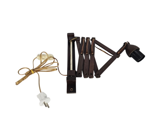 Image 1 of Scissor lamp | Harmony lamp | wall lamp | vintage | Teak | 70's |.