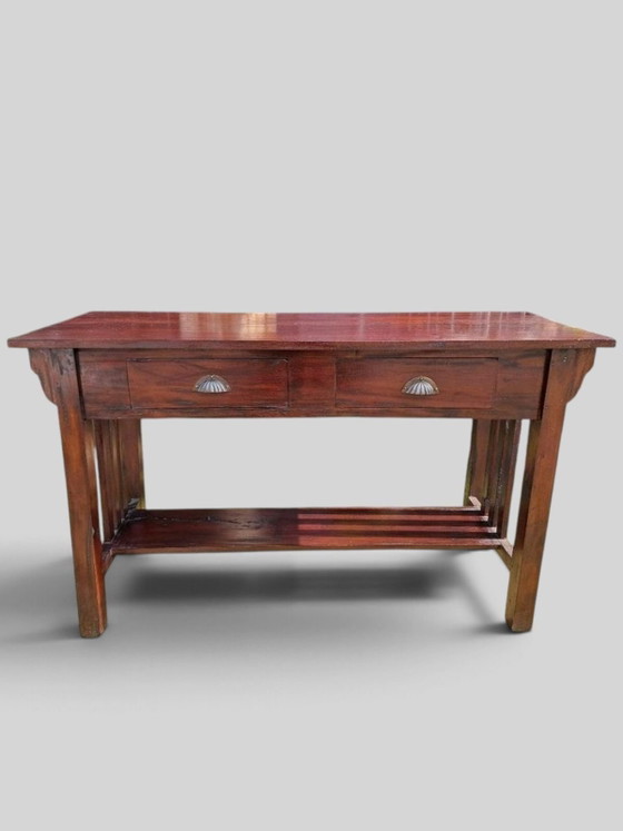 Tavolino orientale, consolle da ingresso, consolle a muro, dimensioni 120x42cm e 72cm di altezza., Console (foto 5 di 5)