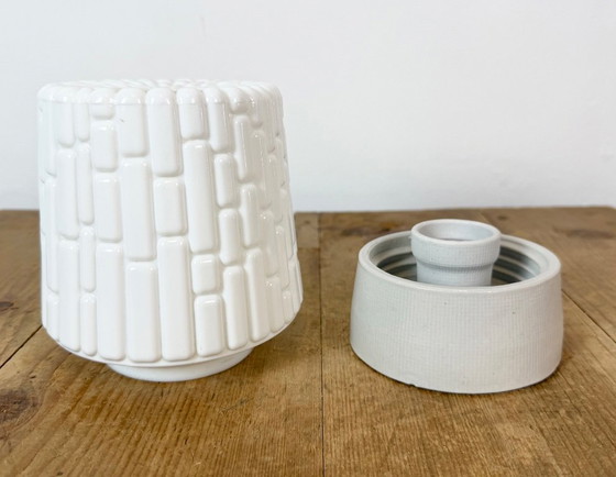 Lampadario vintage in porcellana bianca, anni '70 – Plafoniere, Glass, Ceramic (photo 6 of 11)
