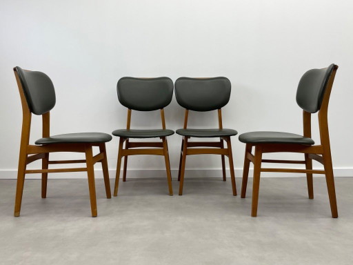 Set of 4 vintage 1960s teak chairs