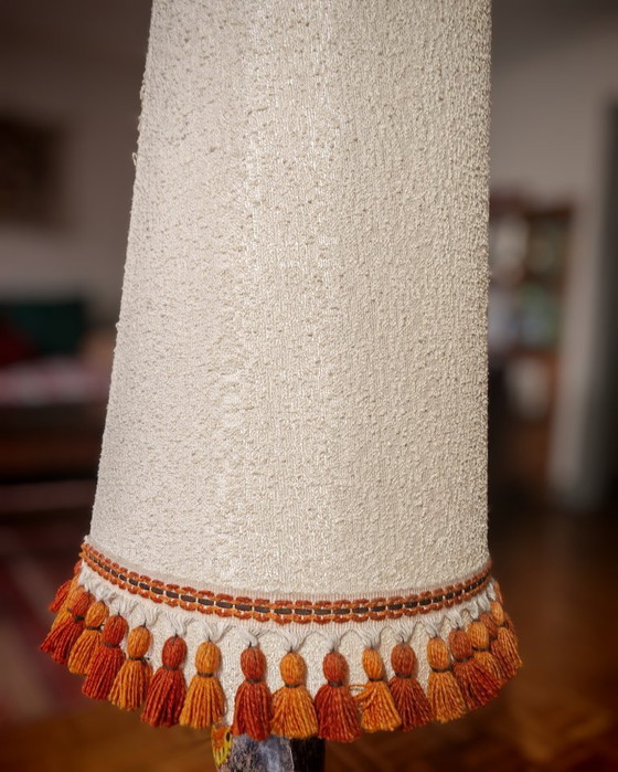 Image 1 of Vlammende aardewerklamp - Zoomorfe sculptuur - Accolay Pottery