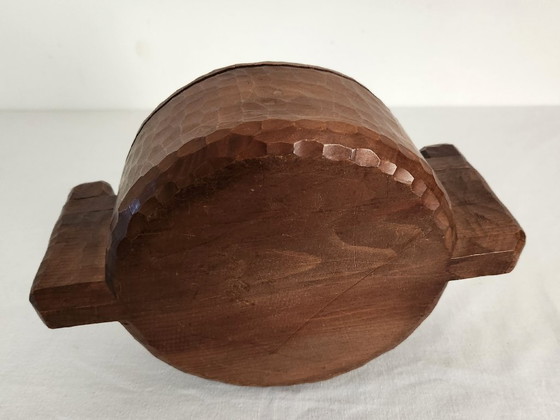 Image 1 of Boîte à sel sculptés à la main, art populaire, France, 1950