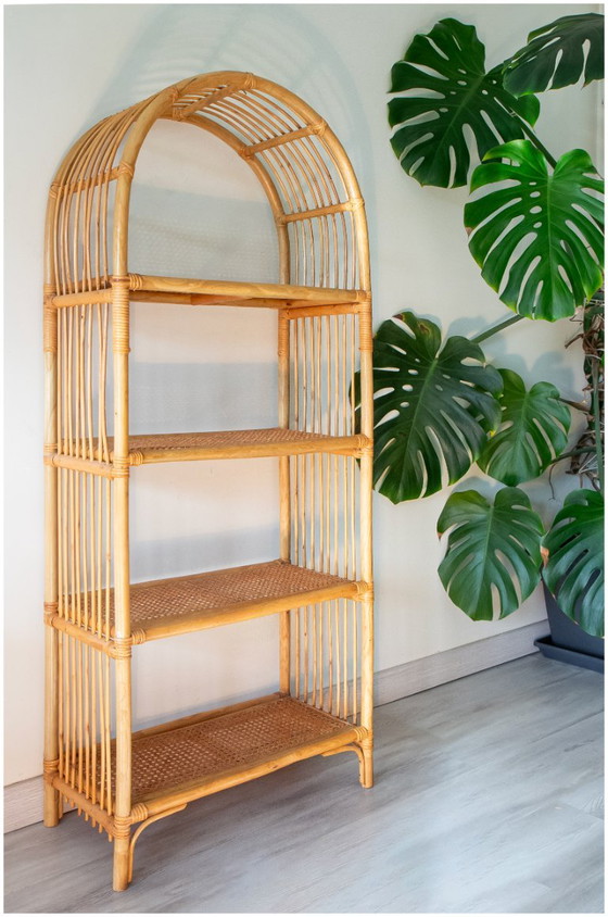 Scaffale in rattan e canna 1970 – Librerie, Bambù (photo 2 of 7)