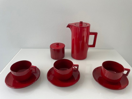 14-piece Vintage Dutch design Hofra coffee set H. Wagner