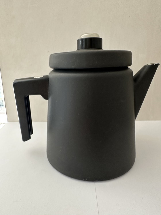 Image 1 of Arabia Finel koffiepot + percolator kleur mat zwart VINTAGE