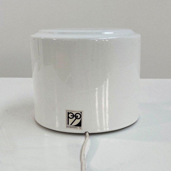 Pair Of White Stacking Ceramic Table Lamps From Perdomello 70 Italy, 1970s (photo 6 of 10)