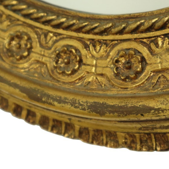 Image 1 of Large Oval Classic Mirror Gold Leaf Baroque Style Flowers 85cm