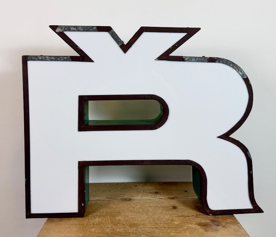 Image 1 of Large Vintage Illuminated Advertising Letter Ř , 1960s
