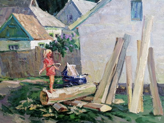 Original Oil Painting Rural Landscape Village Life Countryside Holidays In Gogolev – Paintings & Drawings (photo 7 of 10)
