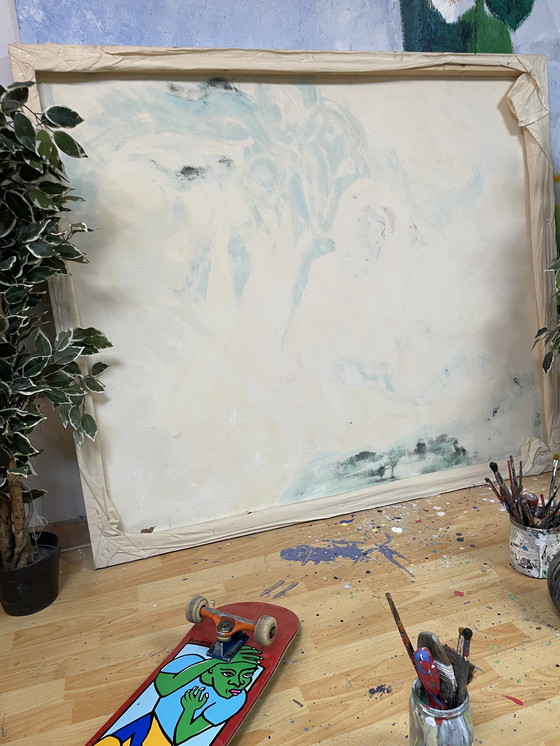 Image 1 of Le giocatrici opera firmata originale Leonardo Di Rocco 150 X 130 cm 