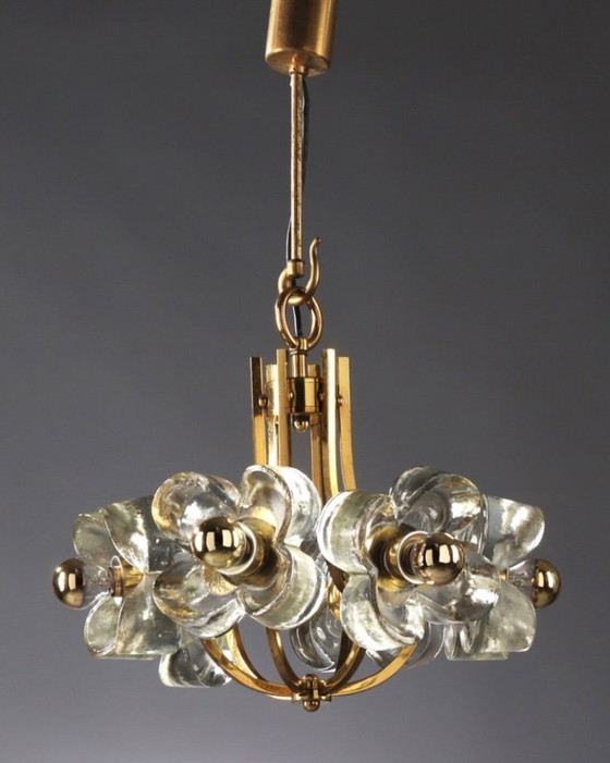 Image 1 of Lampadario tedesco in vetro pesante