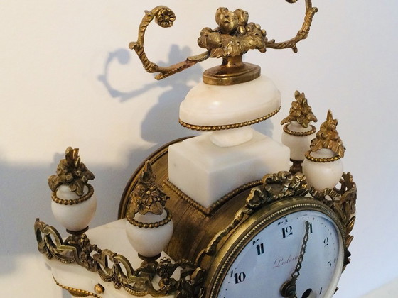 Image 1 of Kamingarnitur Piolaine (Paris) * Antik, 19. Jahrhundert * Uhr