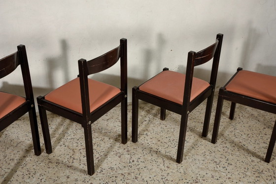 Set di 4 sedie da pranzo di design italiano 1980 – Legno, Retro (photo 6 of 10)
