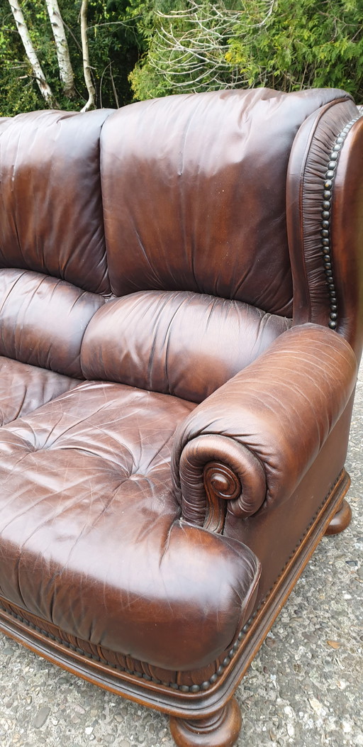 Vintage Klassiek Leder Chesterfield Bank