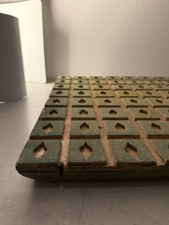 Image 1 of Großer Textilstempel | handgeschnitzter Druckstock | Industriekulturerbe | einzigartiges Wandobjekt