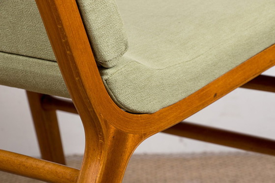 Image 1 of 2-seat Danish sofa in laminated beech and mahogany Model AX by Peter Hvidt and Orla Mogaard-Nielsen for Fritz Hansen 1960
