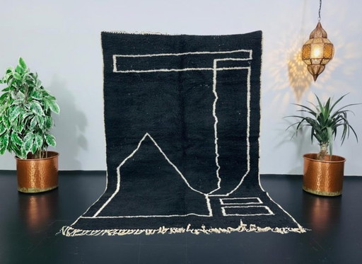 Tapis marocain noire artisanal 250cmx150cm 