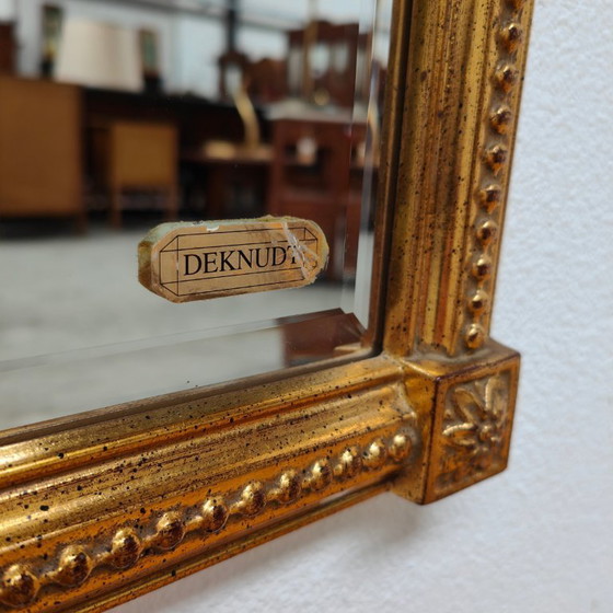Image 1 of Miroir sur pied DeKnudt vintage doré de style Hollywood Regency