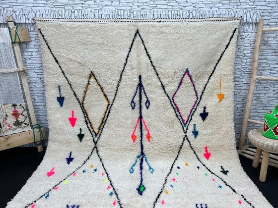 Image 1 of Handgemaakt wit Marokkaans tapijt 3x2m: gepersonaliseerd Berber tapijt