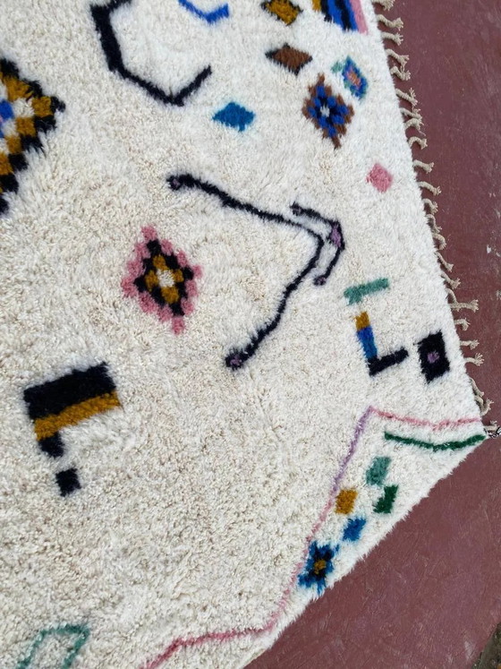 Beni Ouarain rug 300x200 cm – Cream wool with symbolic patterns – Rugs & carpets, Cotton (photo 10 of 13)