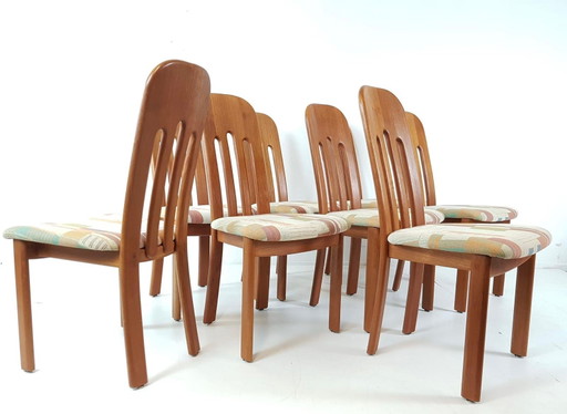8 Vintage Stoelen | Dining Chairs Ansager Møbler Danish – eetkamerstoelen, Wood, Textile