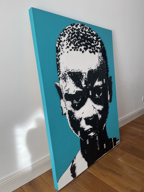 Image 1 of Maurice Mbikayi - “Deeper thoughts”, mixed media on canvas