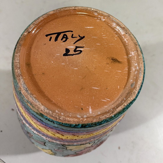Image 1 of Italienische Bodenvase aus Steingut, große Blumenvase 1960er Jahre