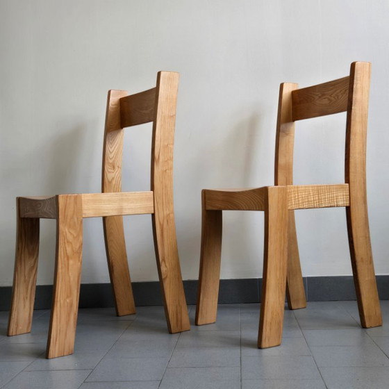 Image 1 of MAGNIFIQUE PAIRE DE CHAISES VINTAGE 1970 EN ORME DLG CHARLOTTE PERRIAND CHAPO