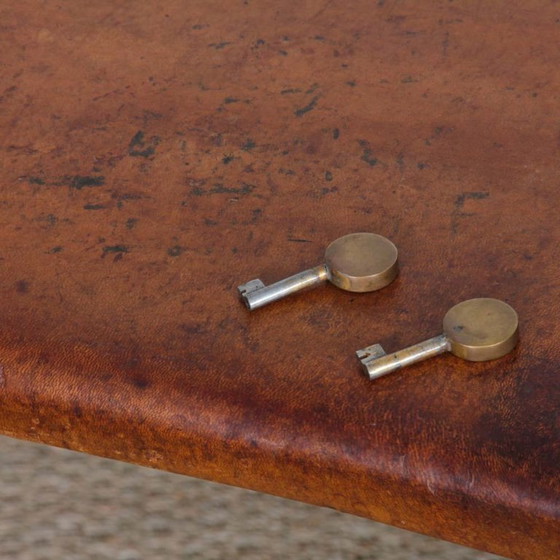 Image 1 of Art-Deco-Schreibtisch aus Eiche und Leder aus den 1930er Jahren