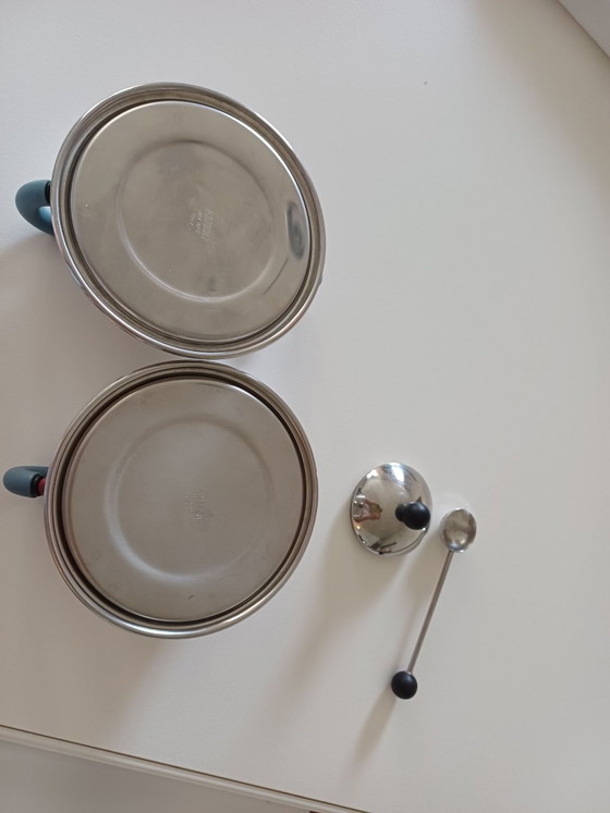 Suiker en melkkannetje van het merk Alessi(design Michael Graves), Servies, Gepolijst staal, Zilver (foto 4 van 5)