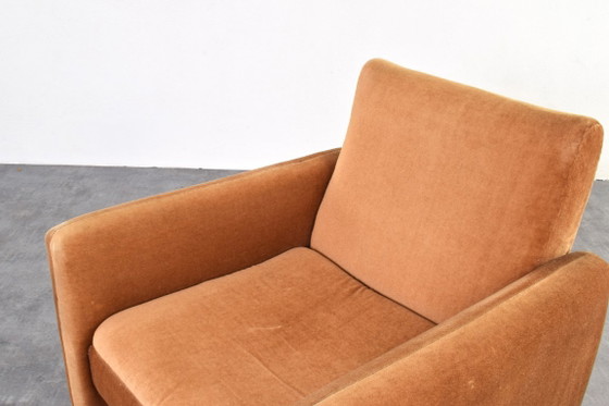 Vintage Italian Lounge Chair in Copper Velour, 1970s., Armchairs, Textile, Orange (photo 9 of 10)