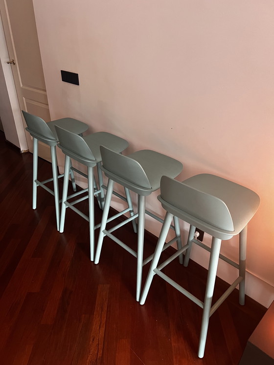 Image 1 of 4x Muuto Nerd Barhocker Hellgrün
