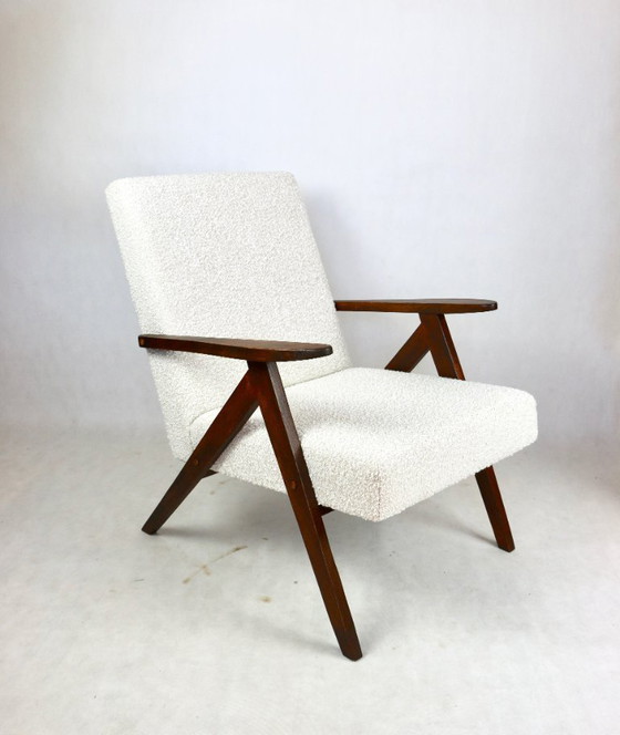 Image 1 of Chaise Vintage Modèle B-310 en Boucle Ivoire Blanc, 1970