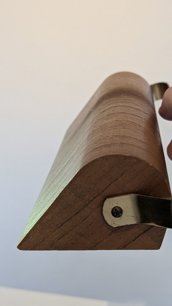 Image 1 of Lampada da parete svedese d'epoca in teak e ottone anni '60