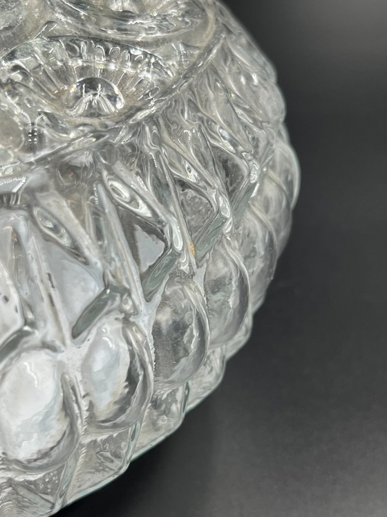 Image 1 of Plafoniera vintage in vetro con rosetta Glashütte Limburg