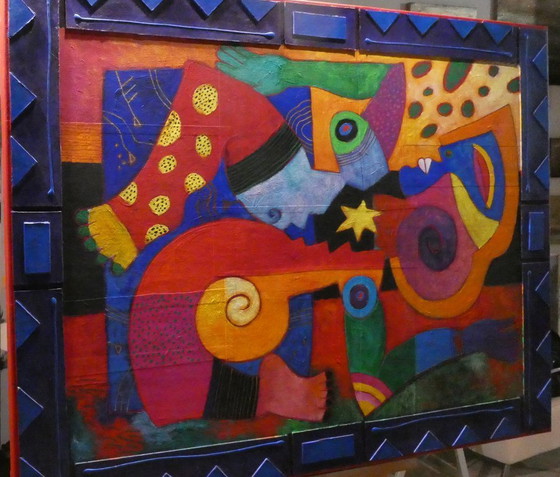 Image 1 of CLEMENS BRIELS - Uniek Meesterwerk "Touched to the Core" (130x100cm) - Gesigneerd + Certificaat