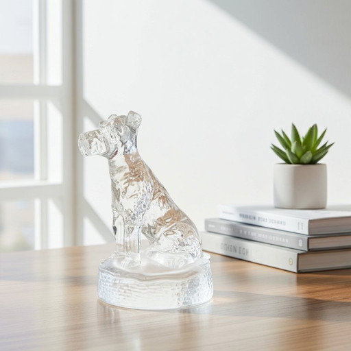 Vintage Cristal D'Arques dog Terrier figurine 1980s designed by J. G. Durand