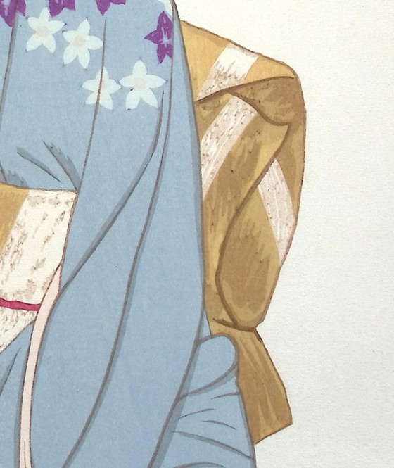 Image 1 of Keiichi Takasawa: Mujer con kimono azul