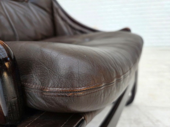 Image 1 of 1970s, Swedish design by Åke Fribytter, armchair, furniture leather.