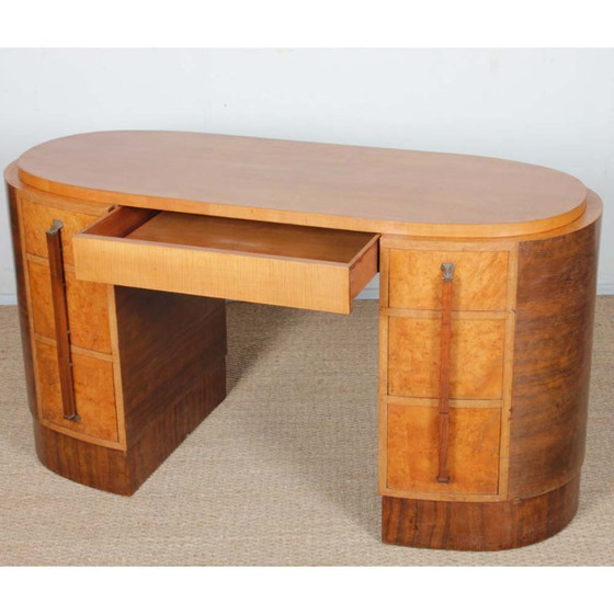 Image 1 of Coiffeuse/bureau en bois datant des années 1930