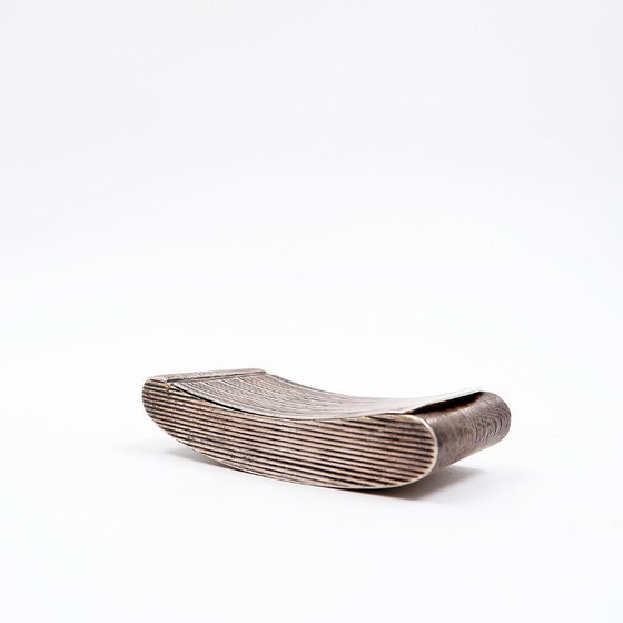 Image 1 of Silver vermeil ribbed pocket snuffbox - 19th century