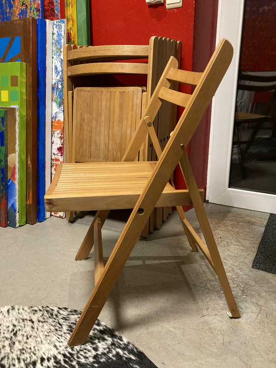 Image 1 of 8x Wooden Folding Chairs 1991